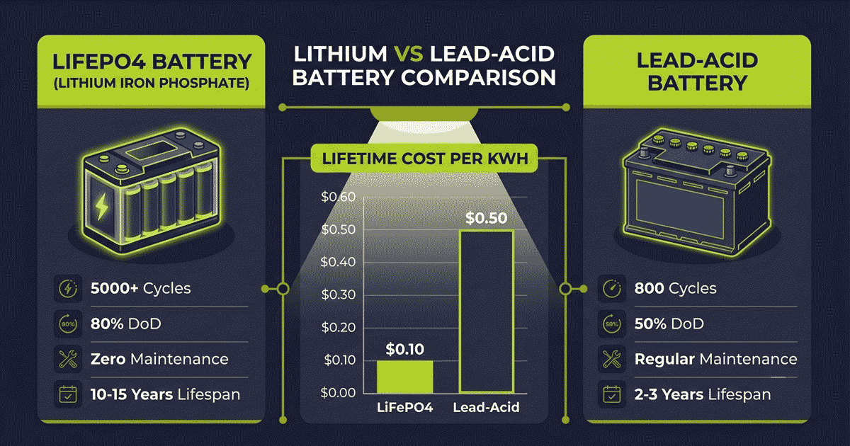 LiFePO4 vs Lead-Acid Batteries for Off-Grid Solar: Which Should You Choose?